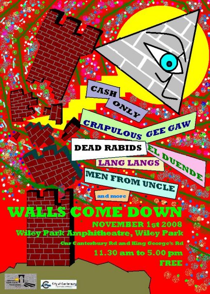 handbill for Walls Come Down, Sat. 1 Nov. 2008