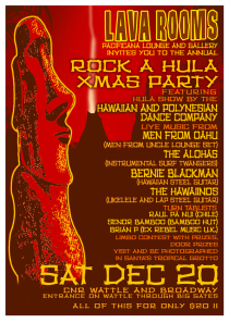 handbill for Rock-a-Hula, Sat. 12 Dec. 2008