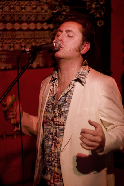 Napoleon singing at the Rock-a-Hula Xmas Party