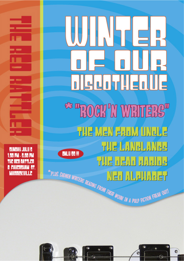 flyer for Winter of our Discotheque, Sun. 5 July 2009