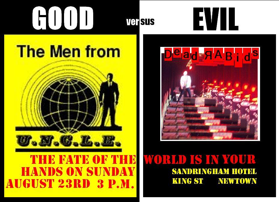 flyer for Good v. Evil, Sun. 23 Aug 2009