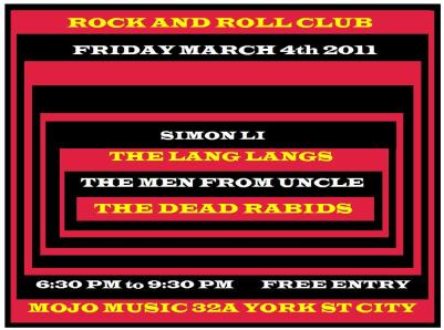 flyer for Rock'n'Roll Club,
      Fri. 4 Mar. 2011
