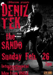handbill for Deniz Tek support, Sun. 26 Feb. 2012