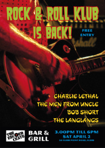 handbill for Rock'n'Roll Klub, Sat. 2 Apr. 2016